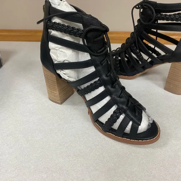 Portia Black Braided Block Heel by ccocci - Picture 9 of 11